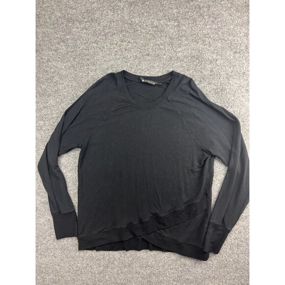 Athleta Tops - Athleta Criss Cross Front Sweatshirt Women's Large Black Modal Pullover